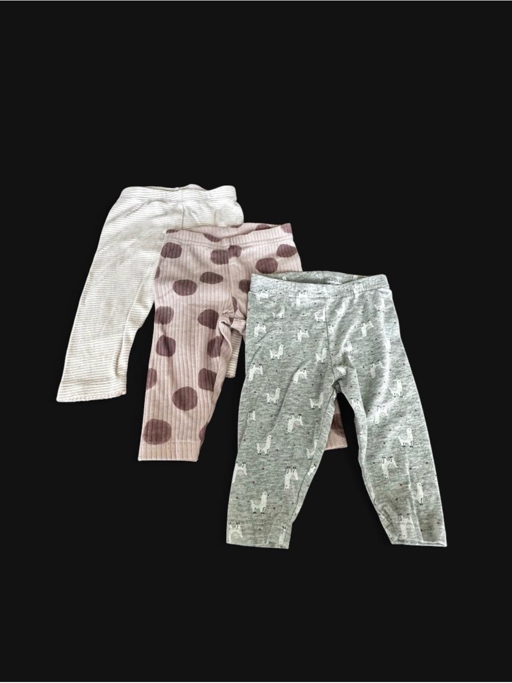 Carter's 3-Pack Girls' Leggings in Gray, Pink, and Mauve Polka Dot